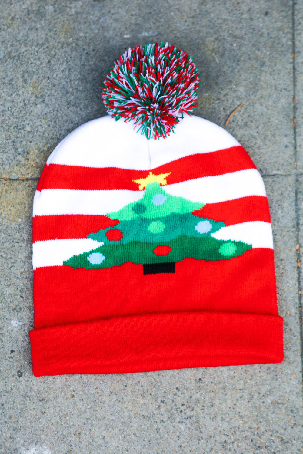 Christmas Tree Pom-Pom Beanie-ICON-One Size Fits All-[option4]-[option5]-[option6]-[option7]-[option8]-Shop-Boutique-Clothing-for-Women-Online