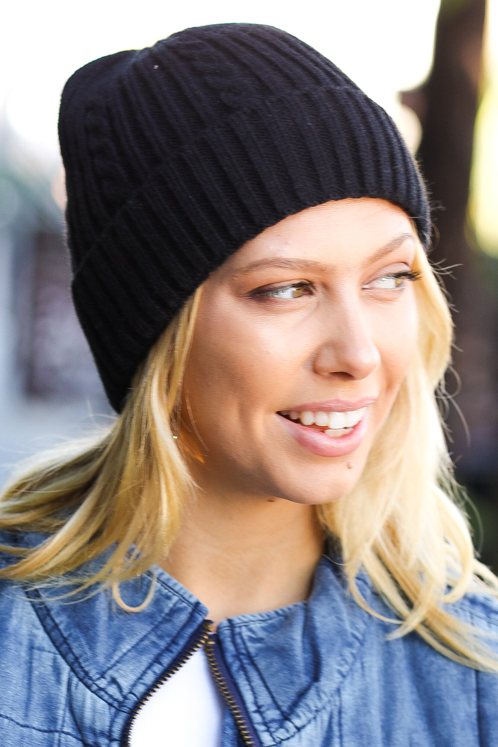 Black Cable Knit Beanie-Bloom 2023 Winter Sale-One Size Fits All-[option4]-[option5]-[option6]-[option7]-[option8]-Shop-Boutique-Clothing-for-Women-Online