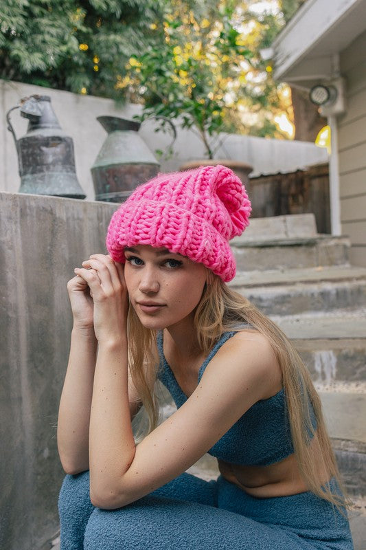 Soft Chunky Cable Knit Beanie-Leto Accessories-[option4]-[option5]-[option6]-[option7]-[option8]-Shop-Boutique-Clothing-for-Women-Online