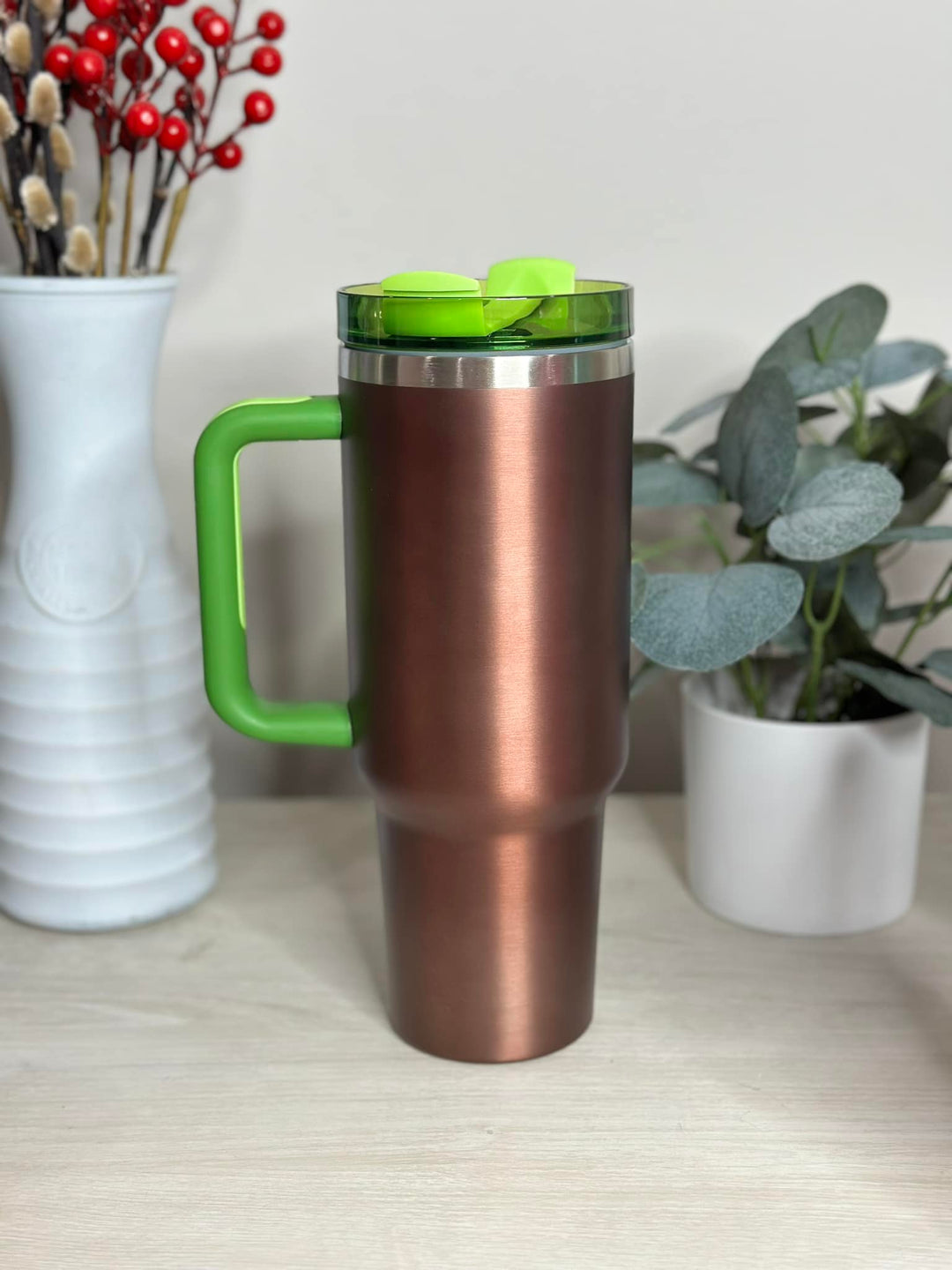 Bronze/Green Stainless Steel Tumbler - 40oz-The Bee Chic Boutique-[option4]-[option5]-[option6]-[option7]-[option8]-Shop-Boutique-Clothing-for-Women-Online