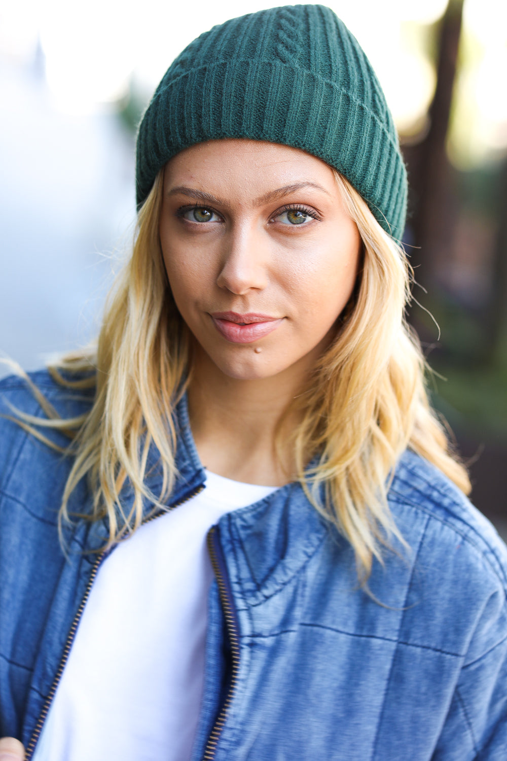 Let's Go Emerald Green Cable Knit Beanie-Bloom 2023 Winter Sale-One Size Fits All-[option4]-[option5]-[option6]-[option7]-[option8]-Shop-Boutique-Clothing-for-Women-Online