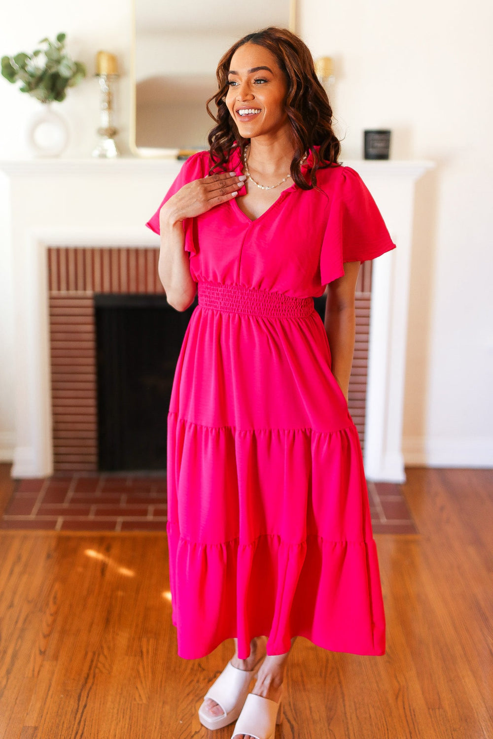 Hello Beautiful Fuchsia Fit & Flare Smocked Waist Maxi Dress-Haptics-[option4]-[option5]-[option6]-[option7]-[option8]-Shop-Boutique-Clothing-for-Women-Online