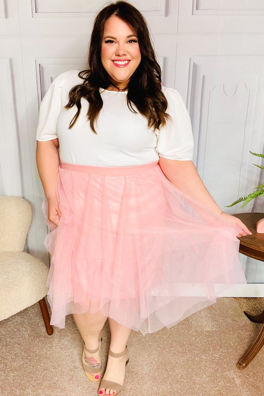 Feeling Femme' Blush Asymmetric Tiered Tulle Midi Skirt-Haptics-[option4]-[option5]-[option6]-[option7]-[option8]-Shop-Boutique-Clothing-for-Women-Online