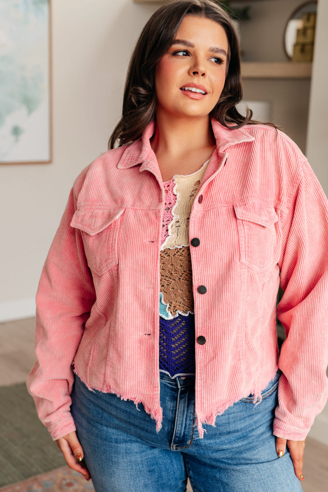 POL Main Stage Corduroy Jacket in Neon Pink-Layers-Ave Shops-[option4]-[option5]-[option6]-[option7]-[option8]-Shop-Boutique-Clothing-for-Women-Online