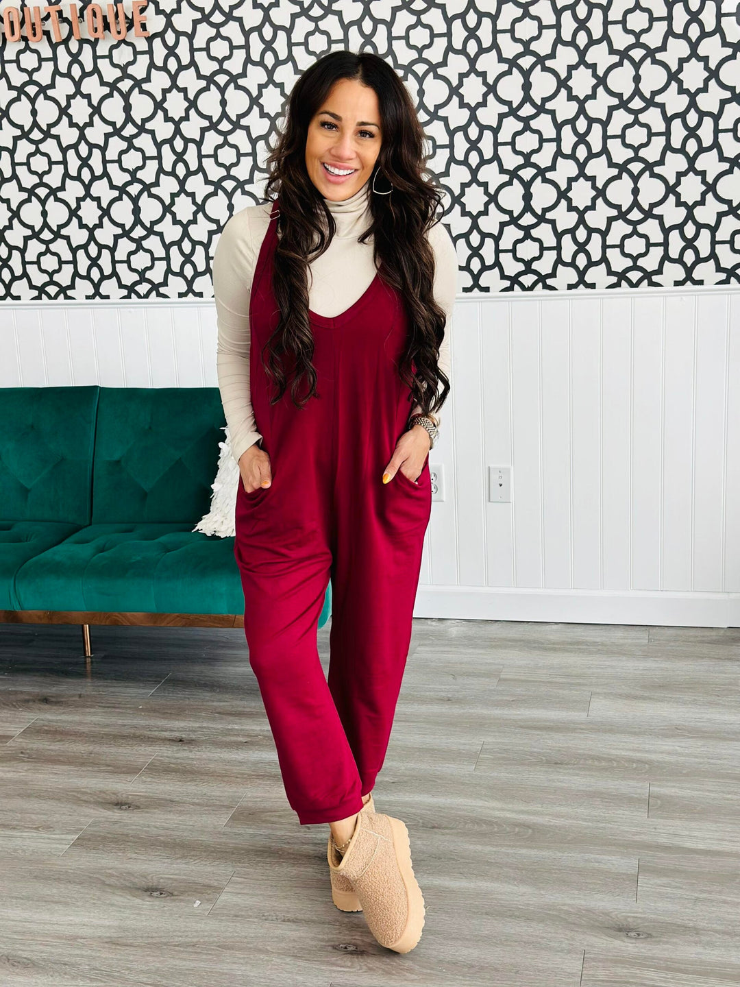 Shirley & Stone Becky Romper - Burgundy-Preorder Shirley&amp;Stone-Shirley & Stone-[option4]-[option5]-[option6]-[option7]-[option8]-Shop-Boutique-Clothing-for-Women-Online