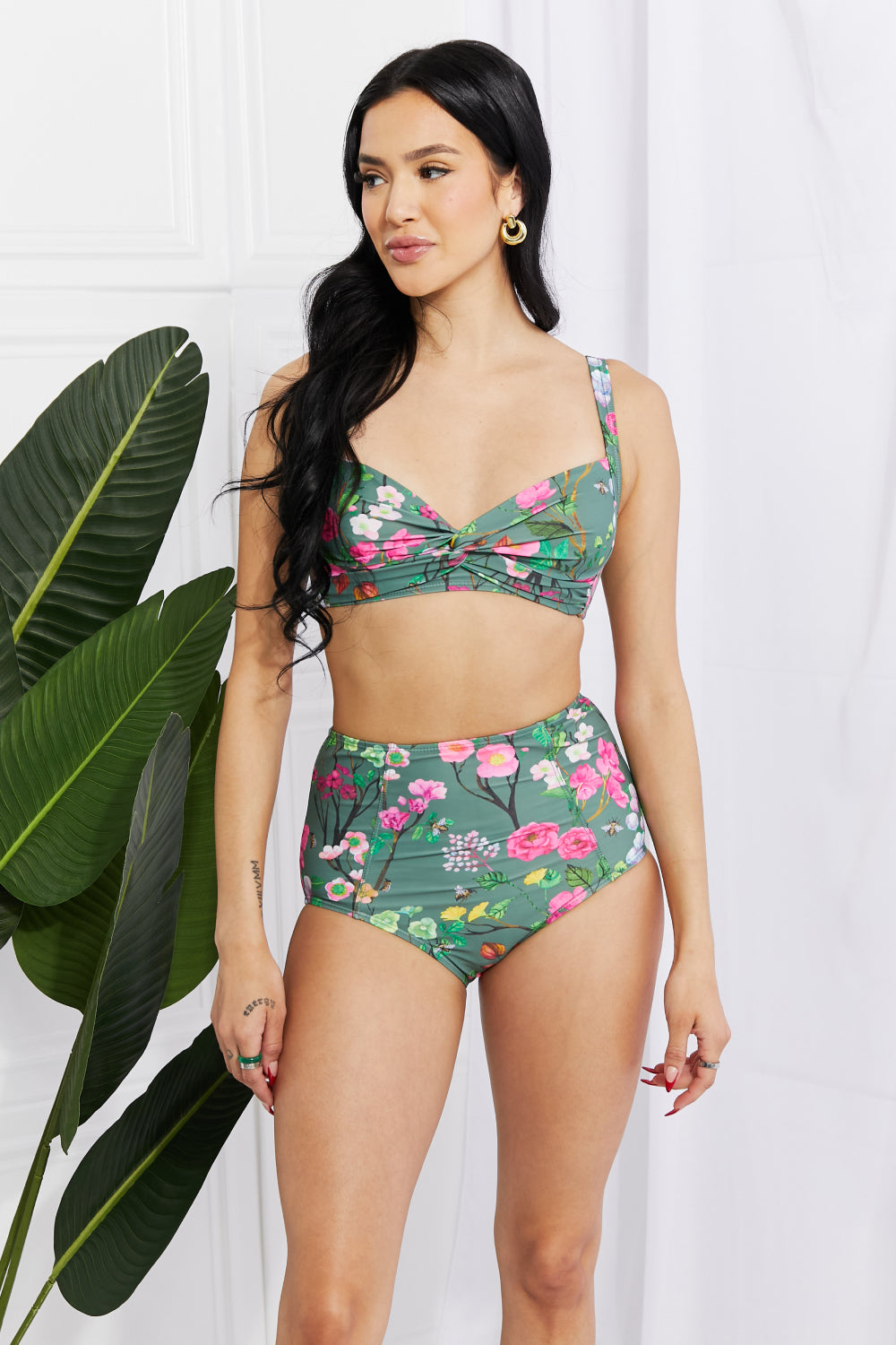 Marina West Swim Take A Dip Twist High-Rise Bikini in Sage-Trendsi-Sage-S-[option4]-[option5]-[option6]-[option7]-[option8]-Shop-Boutique-Clothing-for-Women-Online