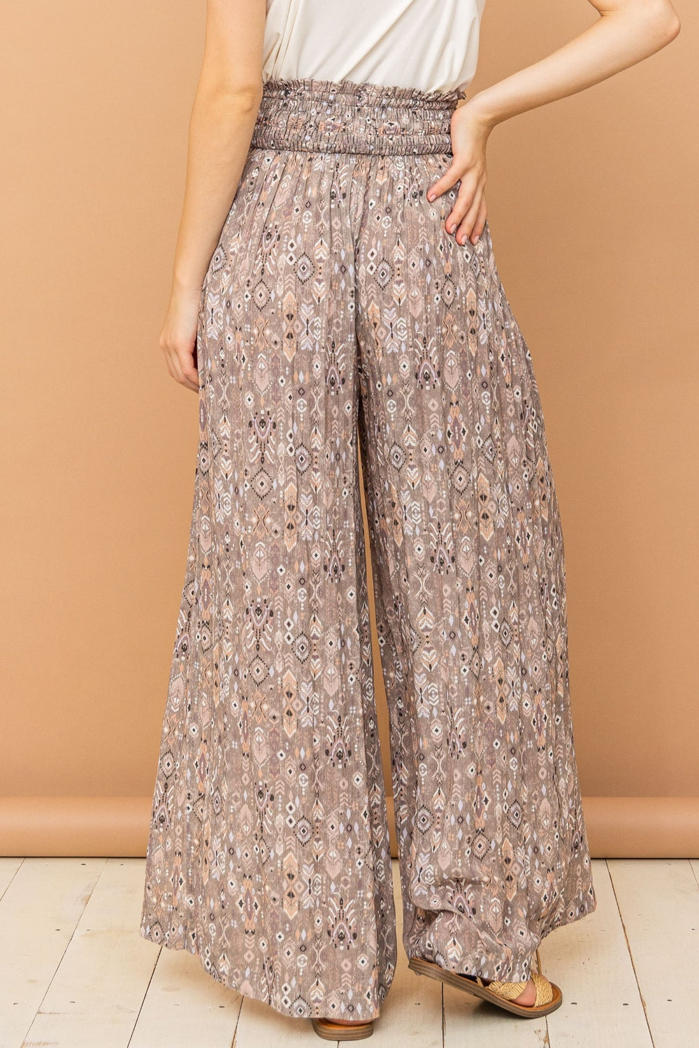 And The Why Printed Smocked Waist Slit Wide Leg Pants-Trendsi-[option4]-[option5]-[option6]-[option7]-[option8]-Shop-Boutique-Clothing-for-Women-Online