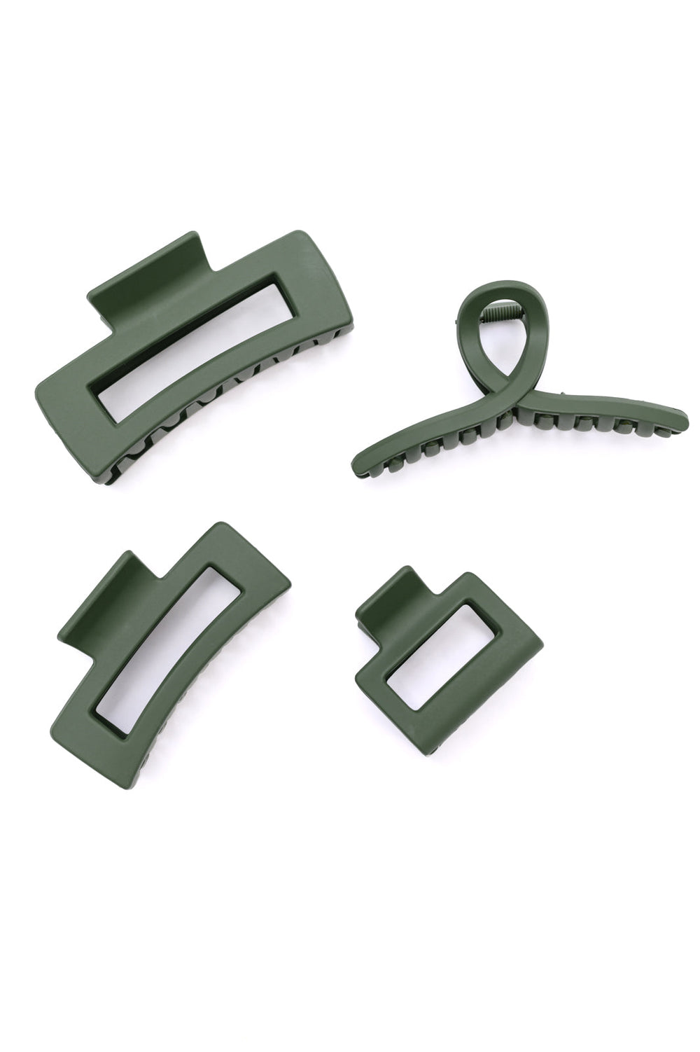 Claw Clip Set of 4 in Forest Green-Accessories-Ave Shops-OS-[option4]-[option5]-[option6]-[option7]-[option8]-Shop-Boutique-Clothing-for-Women-Online