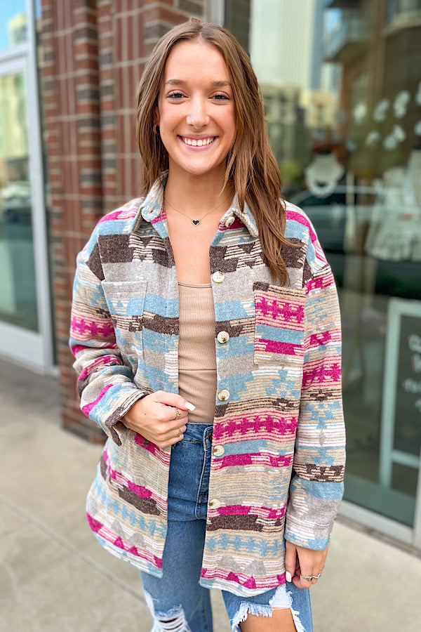 Sienna Multi Colored Western Shacket-WS 503 Other Outerwear-Grace-[option4]-[option5]-[option6]-[option7]-[option8]-Shop-Boutique-Clothing-for-Women-Online