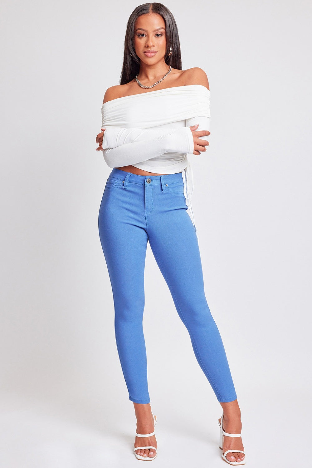 YMI Jeanswear Hyperstretch Mid-Rise Skinny Pants-Trendsi-Blue-S-[option4]-[option5]-[option6]-[option7]-[option8]-Shop-Boutique-Clothing-for-Women-Online