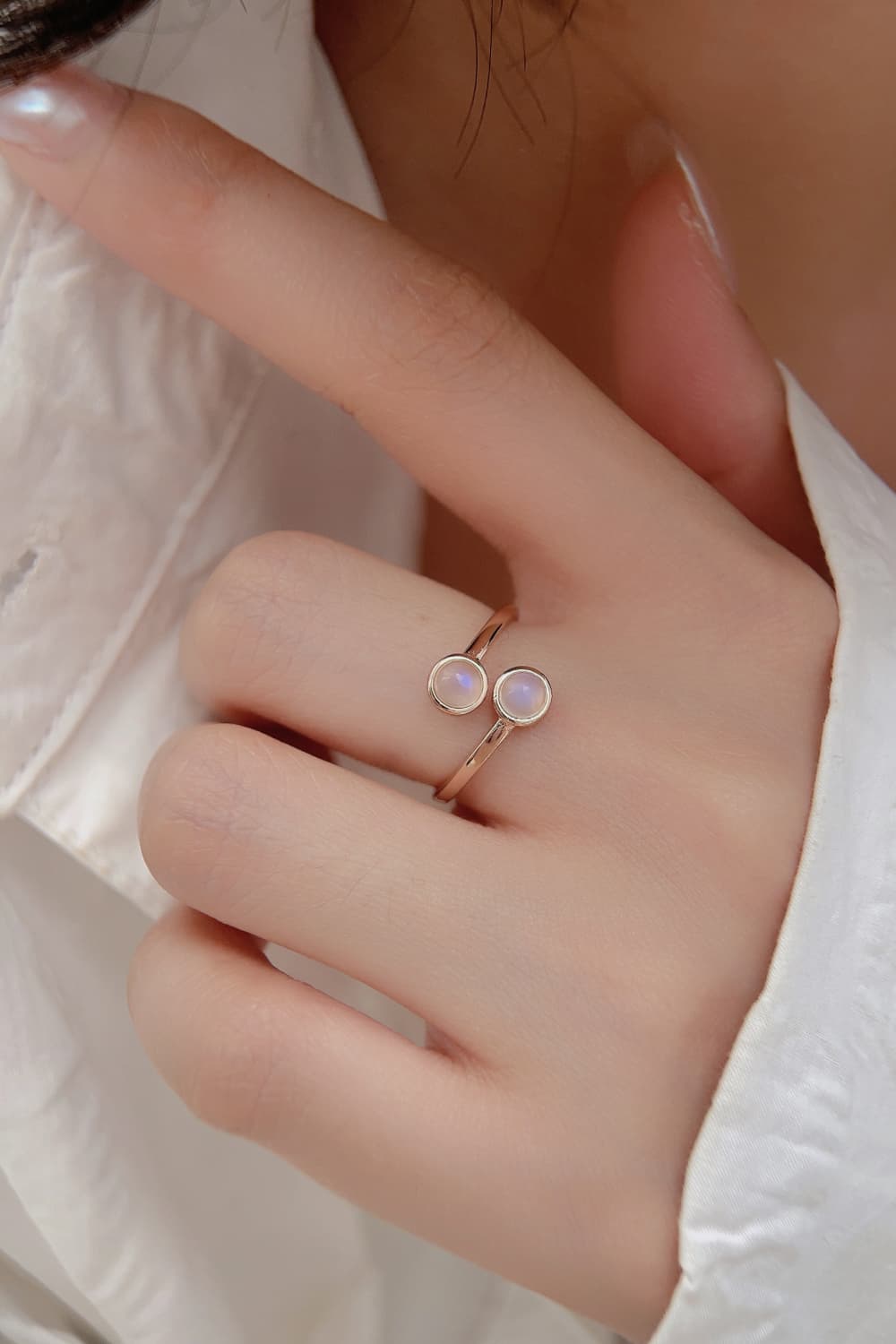 High Quality Natural Moonstone 925 Sterling Silver Toi Et Moi Ring-Trendsi-Rose Gold-One Size-[option4]-[option5]-[option6]-[option7]-[option8]-Shop-Boutique-Clothing-for-Women-Online