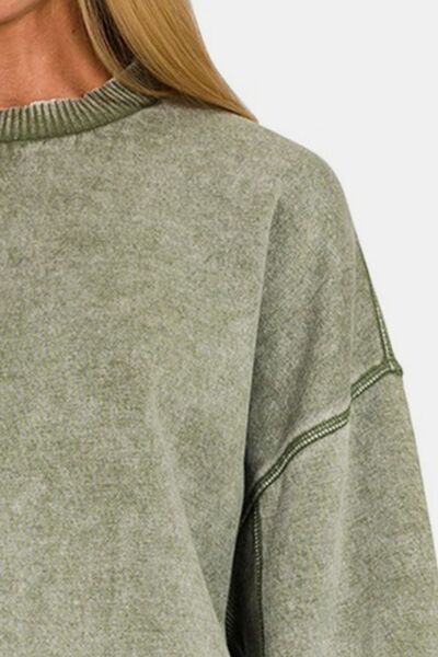 Zenana Round Neck Dropped Shoulder Lantern Sleeve Sweatshirt-Trendsi-[option4]-[option5]-[option6]-[option7]-[option8]-Shop-Boutique-Clothing-for-Women-Online