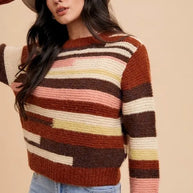 Annie Wear Color Block Round Neck Long Sleeve Sweater-Sweaters-Trendsi-[option4]-[option5]-[option6]-[option7]-[option8]-Shop-Boutique-Clothing-for-Women-Online