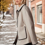 Contrast Trim Drop Shoulder Outerwear-Coats-Trendsi-[option4]-[option5]-[option6]-[option7]-[option8]-Shop-Boutique-Clothing-for-Women-Online