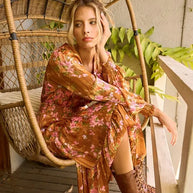 Mittoshop Flower Print Satin Lurex Stripe Smocked Midi Dress-Dresses-Trendsi-[option4]-[option5]-[option6]-[option7]-[option8]-Shop-Boutique-Clothing-for-Women-Online