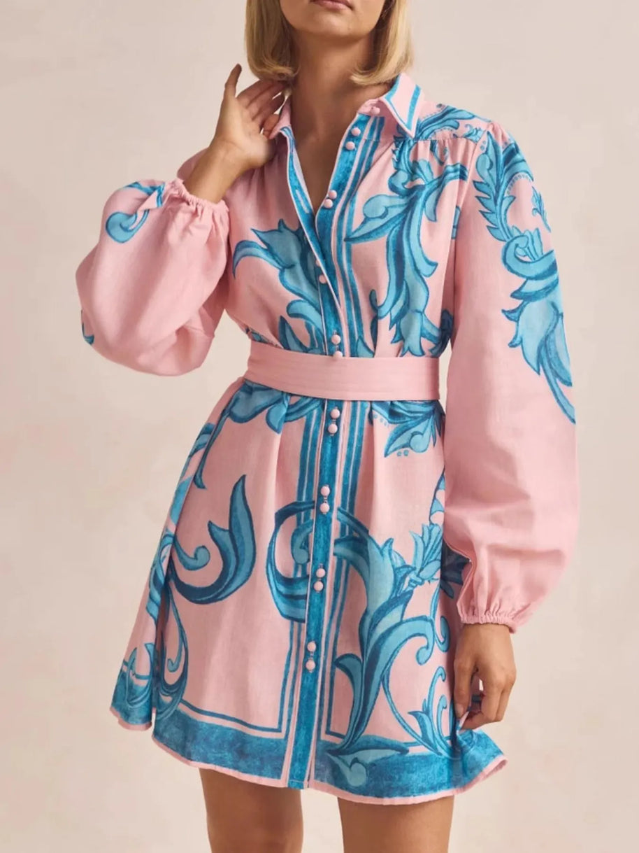 Printed Long Sleeve Shirt Dress-Dresses-Trendsi-[option4]-[option5]-[option6]-[option7]-[option8]-Shop-Boutique-Clothing-for-Women-Online