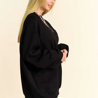 Davi & Dani Round Neck Raglan Sleeve Sweatshirt-Sweatshirts-Trendsi-[option4]-[option5]-[option6]-[option7]-[option8]-Shop-Boutique-Clothing-for-Women-Online