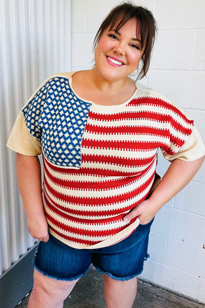 American Flag Jacquard Knit Sweater Top-Haptics-[option4]-[option5]-[option6]-[option7]-[option8]-Shop-Boutique-Clothing-for-Women-Online