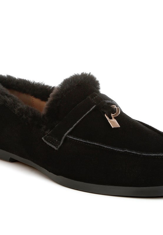 Ohrid Suede & Faux Fur Flat Loafers-Rag Company-[option4]-[option5]-[option6]-[option7]-[option8]-Shop-Boutique-Clothing-for-Women-Online