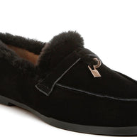 Ohrid Suede & Faux Fur Flat Loafers-Rag Company-[option4]-[option5]-[option6]-[option7]-[option8]-Shop-Boutique-Clothing-for-Women-Online