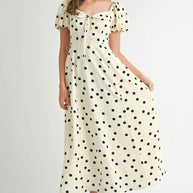 MABLE Polka Dot Puff Sleeve Midi Dress-Dresses-Trendsi-[option4]-[option5]-[option6]-[option7]-[option8]-Shop-Boutique-Clothing-for-Women-Online