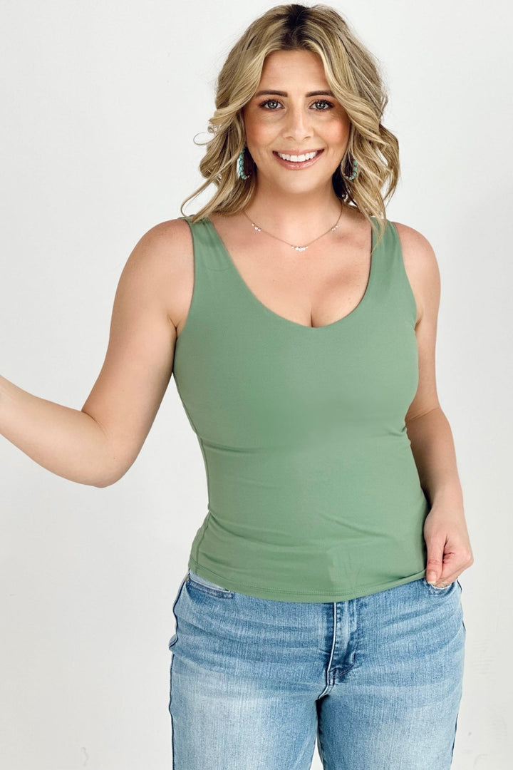 11 Colors - FawnFit Long Length Lift Tank 2.0 with Built-in Bra-Tank Tops & Camis-Kiwidrop-Sage-S-[option4]-[option5]-[option6]-[option7]-[option8]-Shop-Boutique-Clothing-for-Women-Online