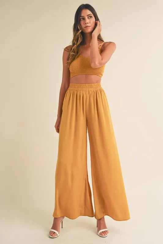 MABLE Smocked Bralette Crop Top and Wide Leg Pants Set-Sets-Trendsi-[option4]-[option5]-[option6]-[option7]-[option8]-Shop-Boutique-Clothing-for-Women-Online