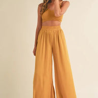 MABLE Smocked Bralette Crop Top and Wide Leg Pants Set-Sets-Trendsi-[option4]-[option5]-[option6]-[option7]-[option8]-Shop-Boutique-Clothing-for-Women-Online