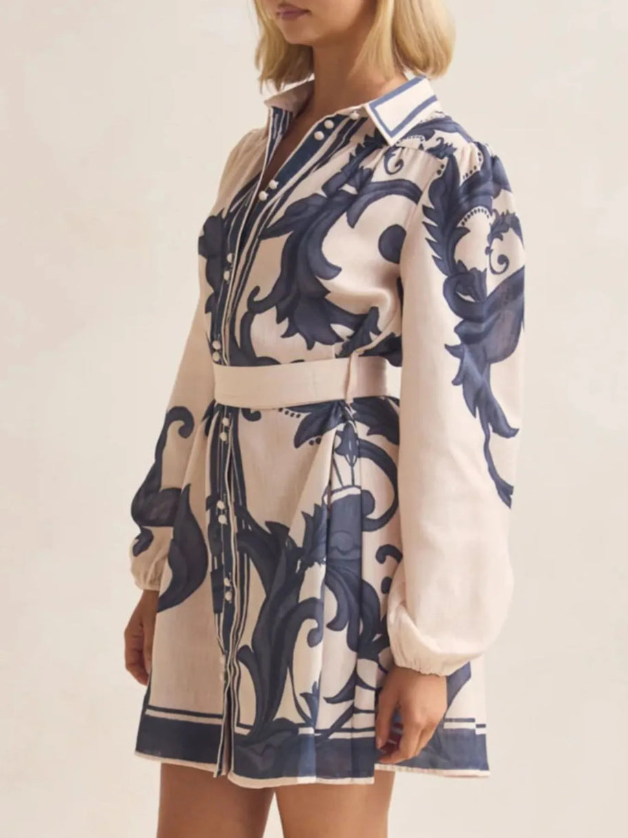 Printed Long Sleeve Shirt Dress-Dresses-Trendsi-[option4]-[option5]-[option6]-[option7]-[option8]-Shop-Boutique-Clothing-for-Women-Online