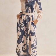 Printed Button Down Belted Shirt Dress-Dresses-Trendsi-[option4]-[option5]-[option6]-[option7]-[option8]-Shop-Boutique-Clothing-for-Women-Online
