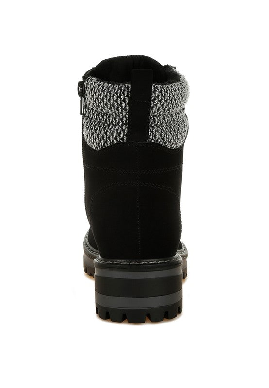 Mahisha Knitted Collar Zip-Up Hiker Boots-Rag Company-[option4]-[option5]-[option6]-[option7]-[option8]-Shop-Boutique-Clothing-for-Women-Online