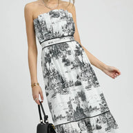 Umgee Printed Tiered Tube Midi Dress-Dresses-Trendsi-[option4]-[option5]-[option6]-[option7]-[option8]-Shop-Boutique-Clothing-for-Women-Online