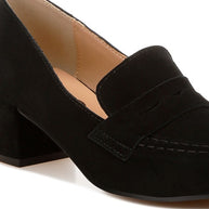 Astra Block Heel Genuine Suede Loafers-Rag Company-[option4]-[option5]-[option6]-[option7]-[option8]-Shop-Boutique-Clothing-for-Women-Online