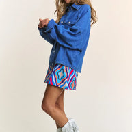J.NNA Snap Down Long Sleeve Denim Shacket-Womens Outerwear/Shacket-Trendsi-[option4]-[option5]-[option6]-[option7]-[option8]-Shop-Boutique-Clothing-for-Women-Online