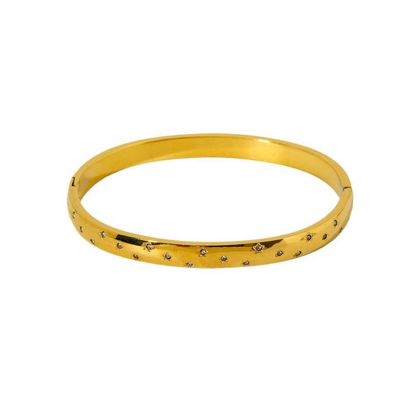 18K Gold Plated Star-Shaped Bangle (With Box)-Bangles-Kiwidrop-Gold-[option4]-[option5]-[option6]-[option7]-[option8]-Shop-Boutique-Clothing-for-Women-Online