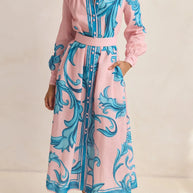 Printed Button Down Belted Shirt Dress-Dresses-Trendsi-[option4]-[option5]-[option6]-[option7]-[option8]-Shop-Boutique-Clothing-for-Women-Online