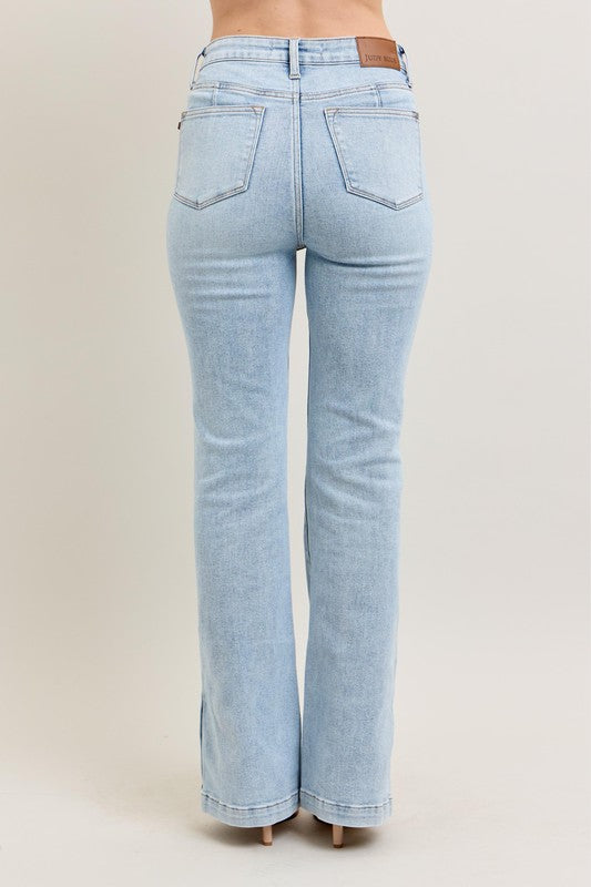 Judy Blue Tummy Control Vintage Wash Side Slit Slim Boot Jeans-Trendsi-[option4]-[option5]-[option6]-[option7]-[option8]-Shop-Boutique-Clothing-for-Women-Online