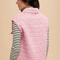 Annie Wear Texture Quilted Snap Down Vest Coat-Vest-Trendsi-[option4]-[option5]-[option6]-[option7]-[option8]-Shop-Boutique-Clothing-for-Women-Online