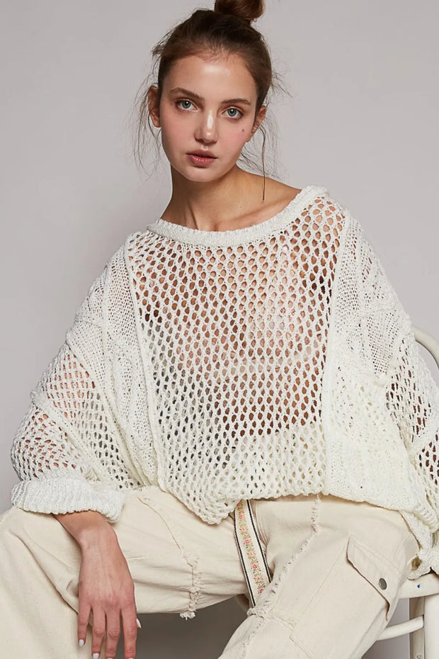 POL Openwork Long Sleeve Knit Cover Up-Cover Ups-Trendsi-[option4]-[option5]-[option6]-[option7]-[option8]-Shop-Boutique-Clothing-for-Women-Online
