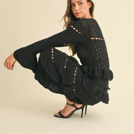 MABLE Long Sleeve Tiered Ruffle Knit Midi Dress-Dresses-Trendsi-[option4]-[option5]-[option6]-[option7]-[option8]-Shop-Boutique-Clothing-for-Women-Online