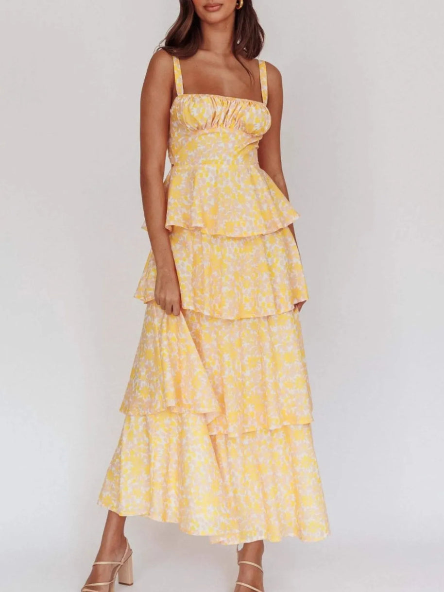 Floral Layered Ruffle Dress-Dresses-Trendsi-[option4]-[option5]-[option6]-[option7]-[option8]-Shop-Boutique-Clothing-for-Women-Online