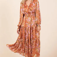 Mittoshop Flower Print Satin Lurex Stripe Smocked Midi Dress-Dresses-Trendsi-[option4]-[option5]-[option6]-[option7]-[option8]-Shop-Boutique-Clothing-for-Women-Online