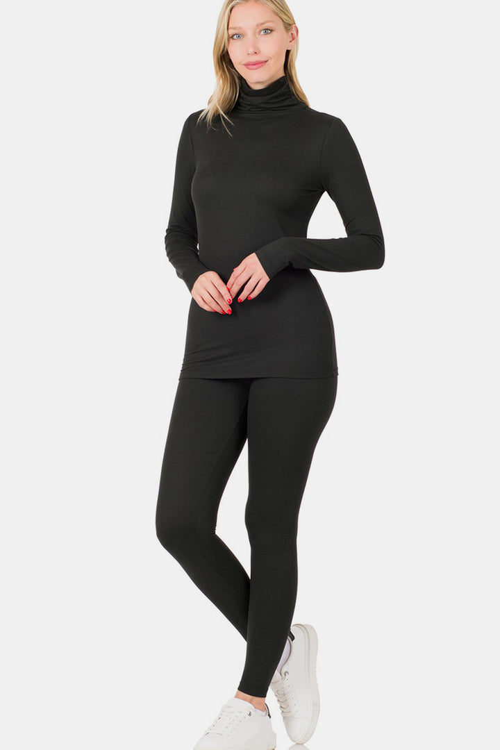 Zenana Turtleneck Top and Leggings Lounge Set-Trendsi-Black-S-[option4]-[option5]-[option6]-[option7]-[option8]-Shop-Boutique-Clothing-for-Women-Online