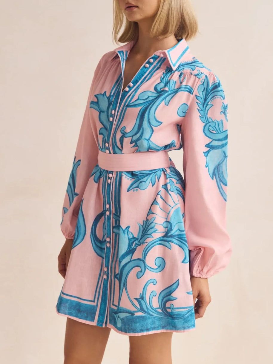 Printed Long Sleeve Shirt Dress-Dresses-Trendsi-[option4]-[option5]-[option6]-[option7]-[option8]-Shop-Boutique-Clothing-for-Women-Online