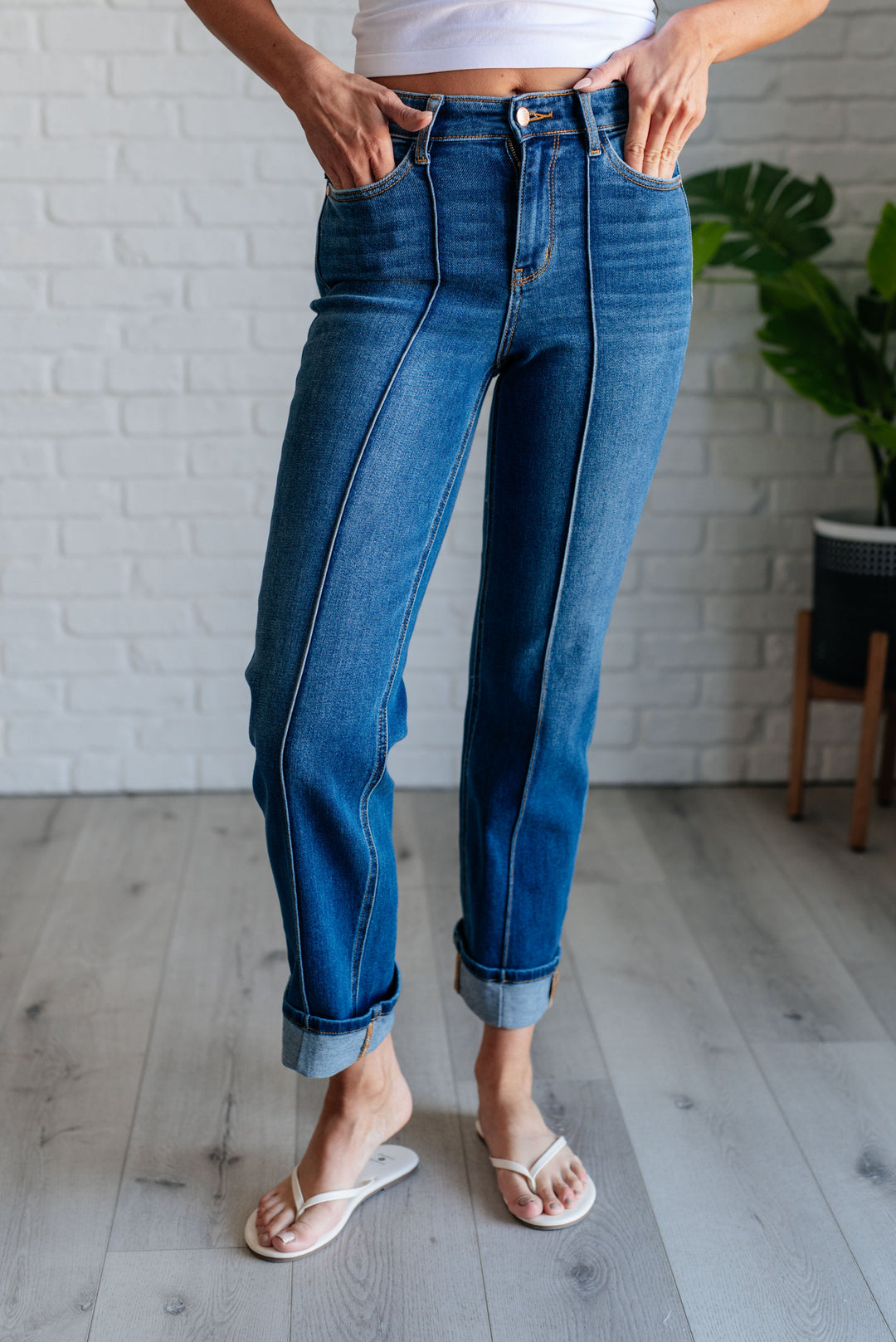 Judy Blue Campbell High Rise Center Seam Detail Straight Jeans-Womens-Ave Shops-[option4]-[option5]-[option6]-[option7]-[option8]-Shop-Boutique-Clothing-for-Women-Online