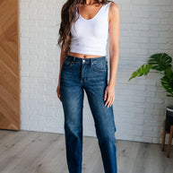 Judy Blue Muriel Mid Rise Control Top Classic Straight Jeans-Womens-Ave Shops-[option4]-[option5]-[option6]-[option7]-[option8]-Shop-Boutique-Clothing-for-Women-Online