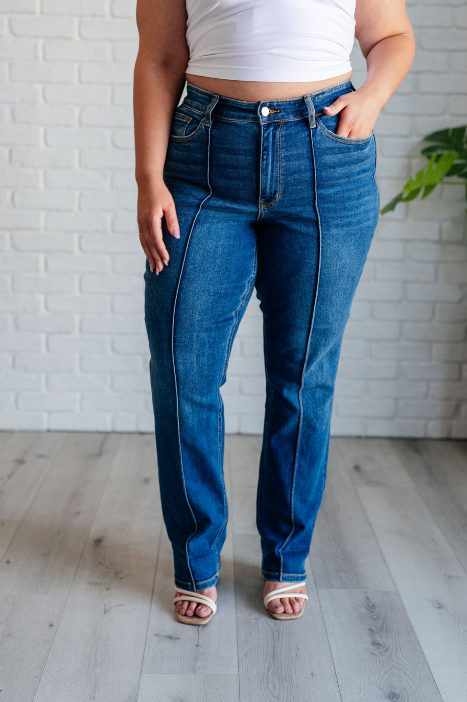 Judy Blue Campbell High Rise Center Seam Detail Straight Jeans-Womens-Ave Shops-[option4]-[option5]-[option6]-[option7]-[option8]-Shop-Boutique-Clothing-for-Women-Online