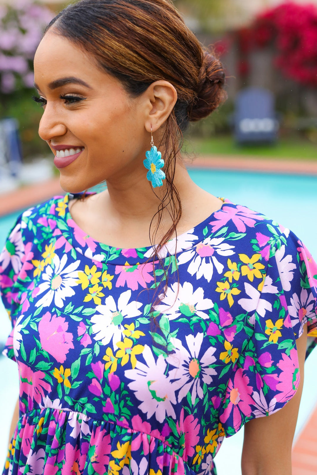 Sky Blue Daisy Flower Straw Dangle Earrings-Jane Claire-One Size Fits All-[option4]-[option5]-[option6]-[option7]-[option8]-Shop-Boutique-Clothing-for-Women-Online