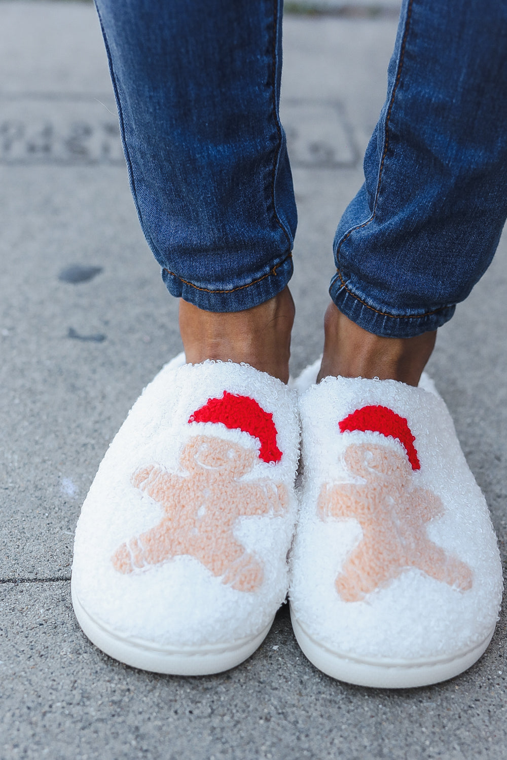 Holiday Gingerbread Man Print Fleece Slippers-Cezanne-[option4]-[option5]-[option6]-[option7]-[option8]-Shop-Boutique-Clothing-for-Women-Online