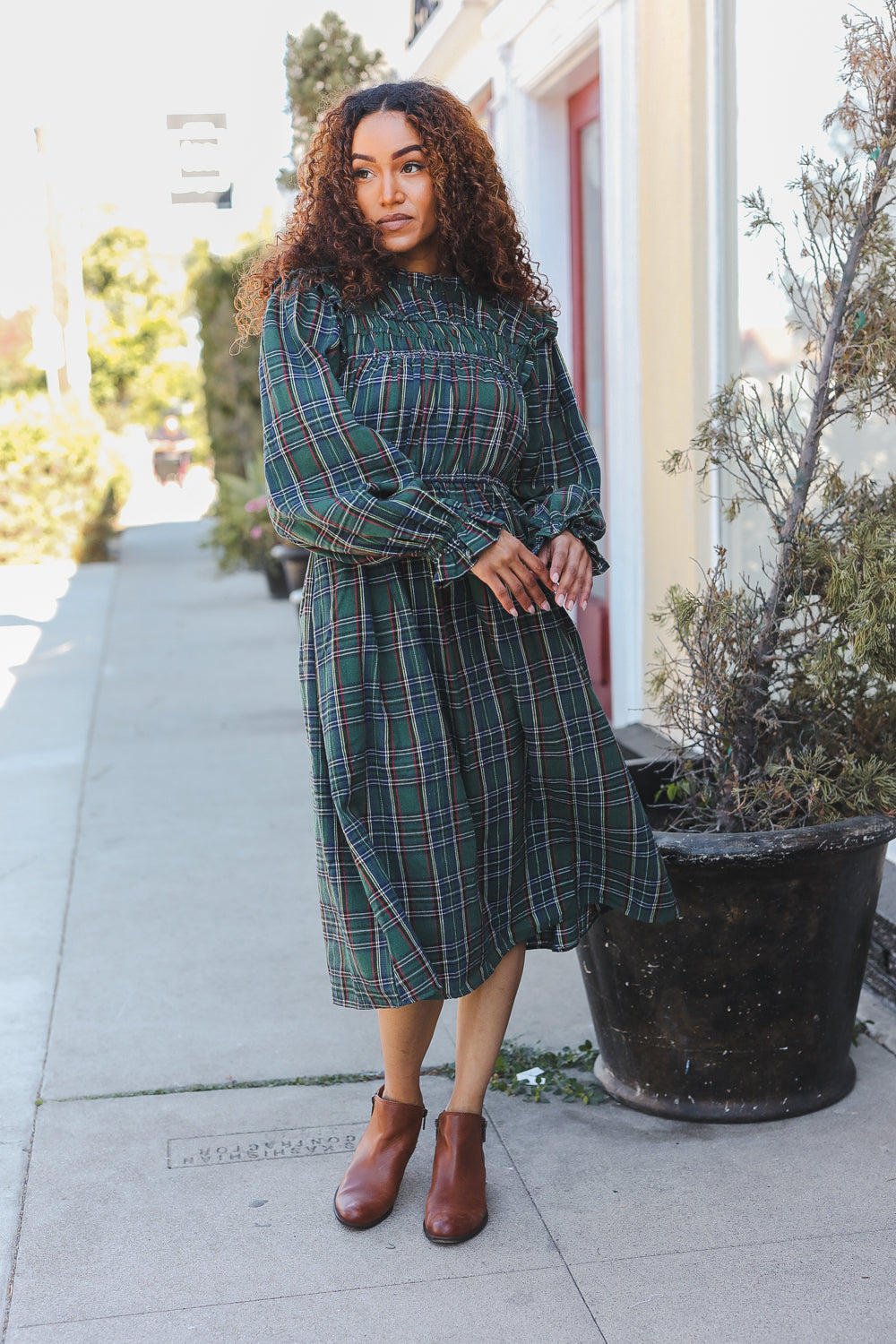 All I Want Hunter Green Plaid Check Woven Pocketed Dress-Haptics-[option4]-[option5]-[option6]-[option7]-[option8]-Shop-Boutique-Clothing-for-Women-Online